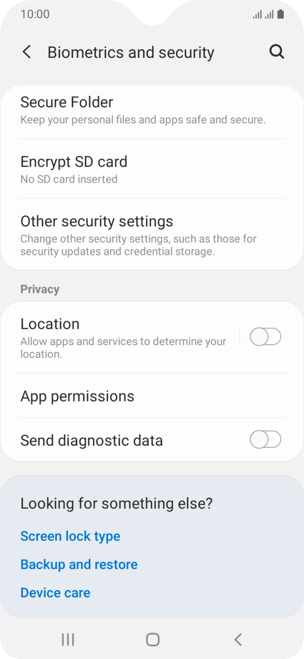 Press Other security settings.