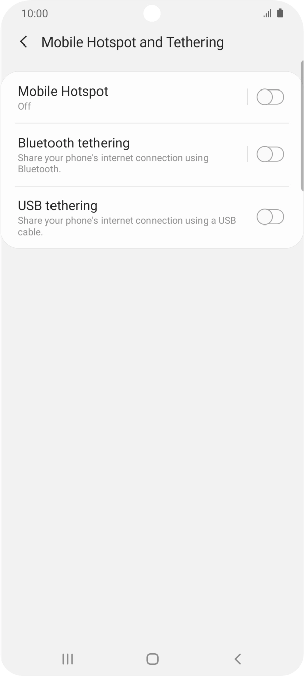 Press Mobile Hotspot.