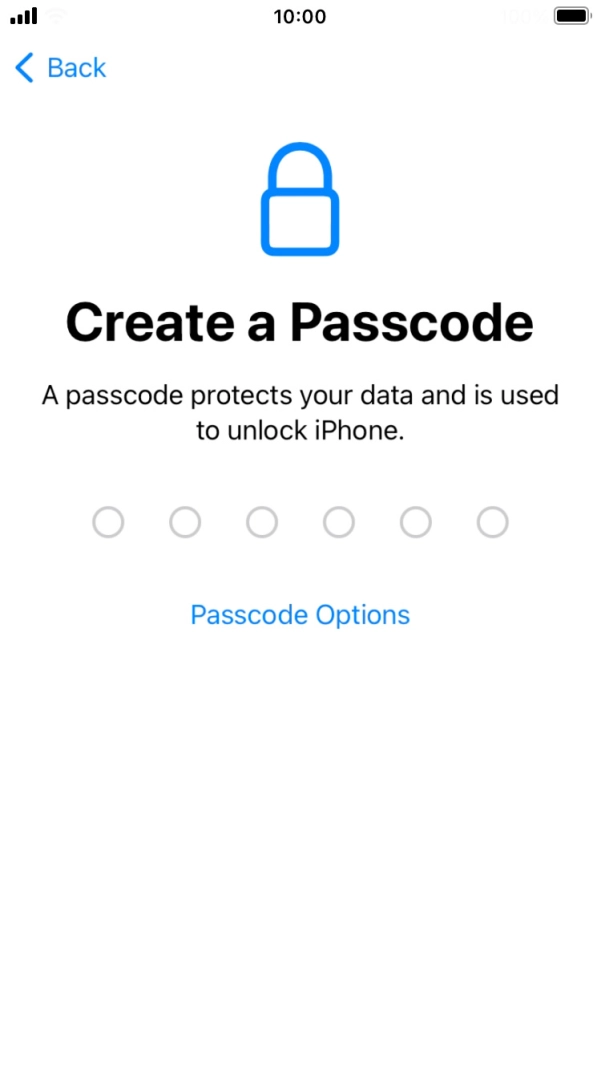 Press Passcode Options.