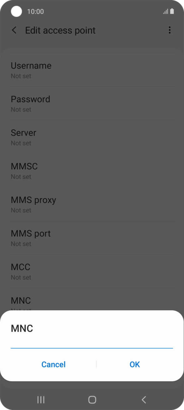 Key in 10 and press OK.