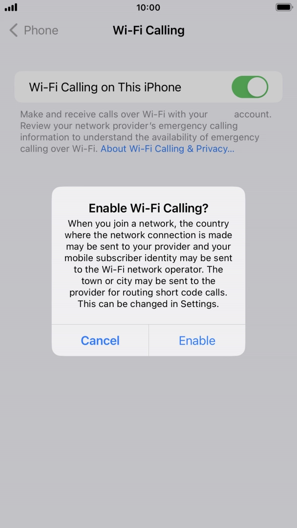 If you turn on the function, press Enable. If you turn on the function, press Enable.