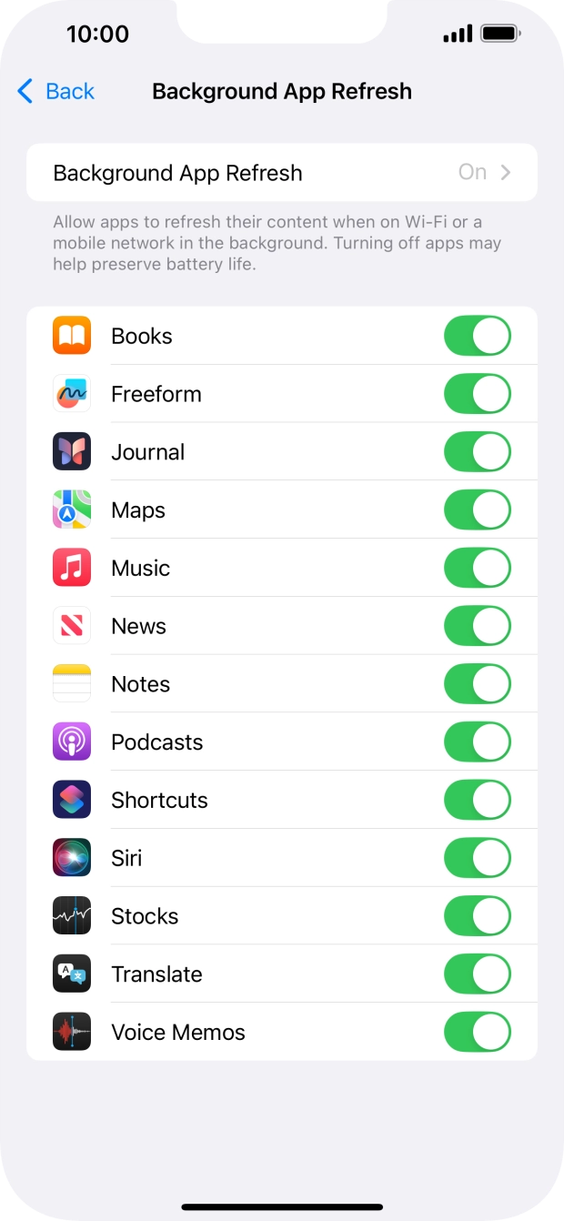 Press Background App Refresh.