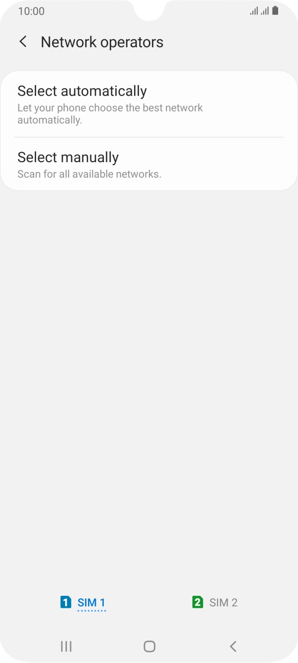 Press the required SIM.