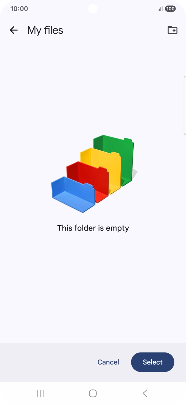 To create a new folder, press the new folder icon and follow the instructions on the screen to create a new folder. To create a new folder, press the new folder icon and follow the instructions on the screen to create a new folder.