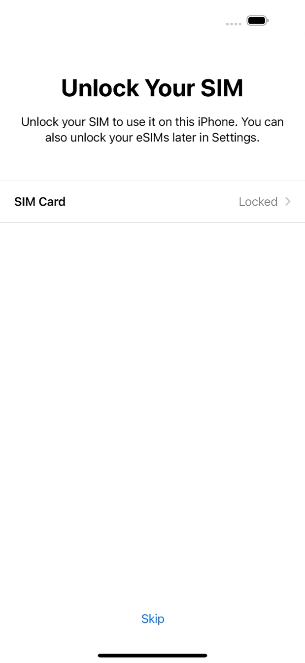 Press SIM Card. Press SIM Card.