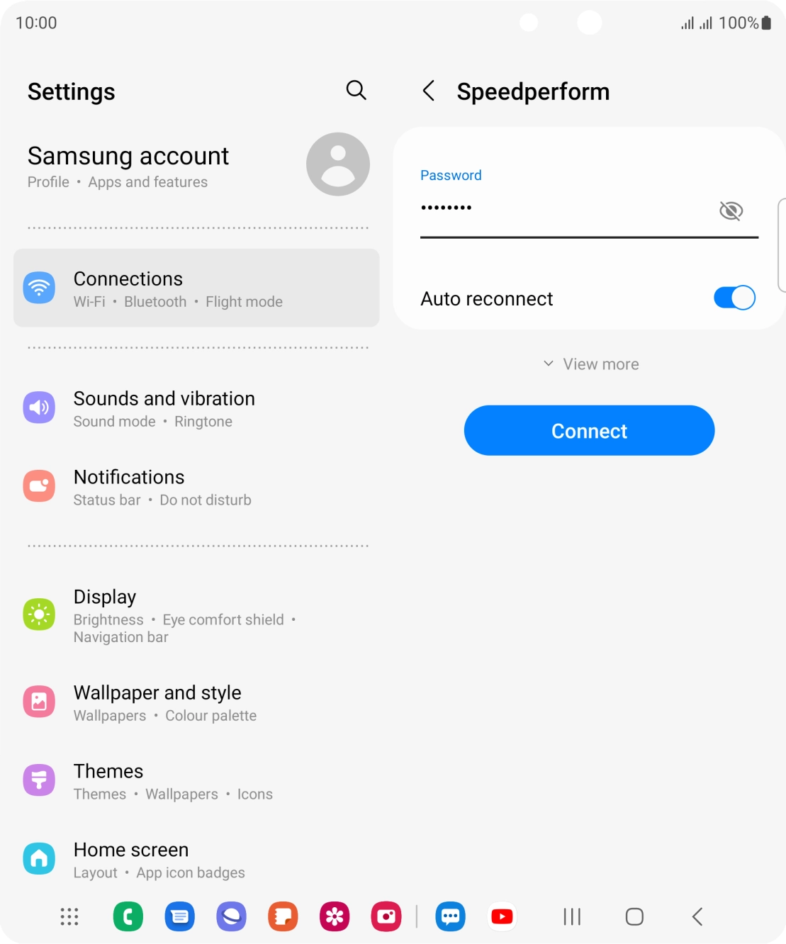 Key in the password for the WiFi network and press Connect.