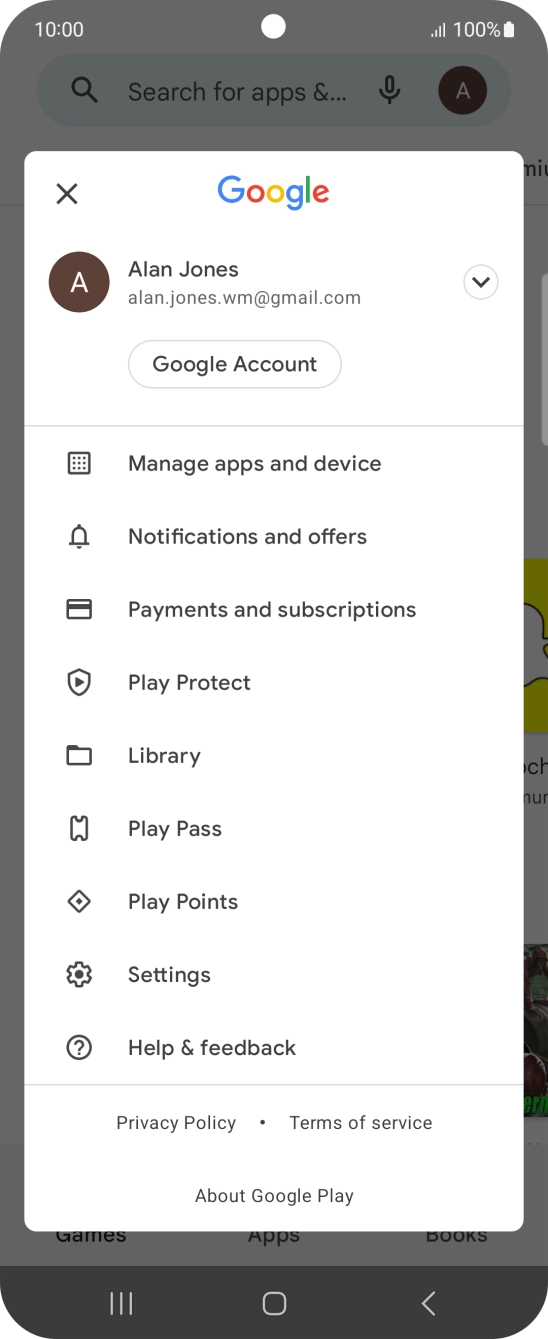 Press Manage apps and device.