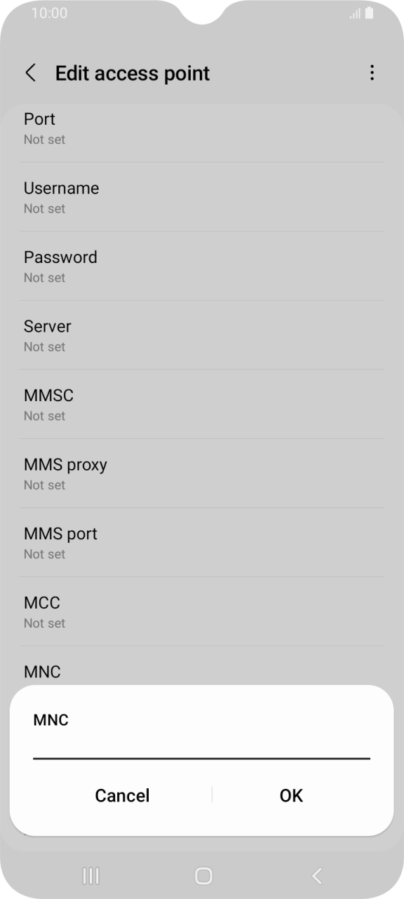 Key in 10 and press OK.