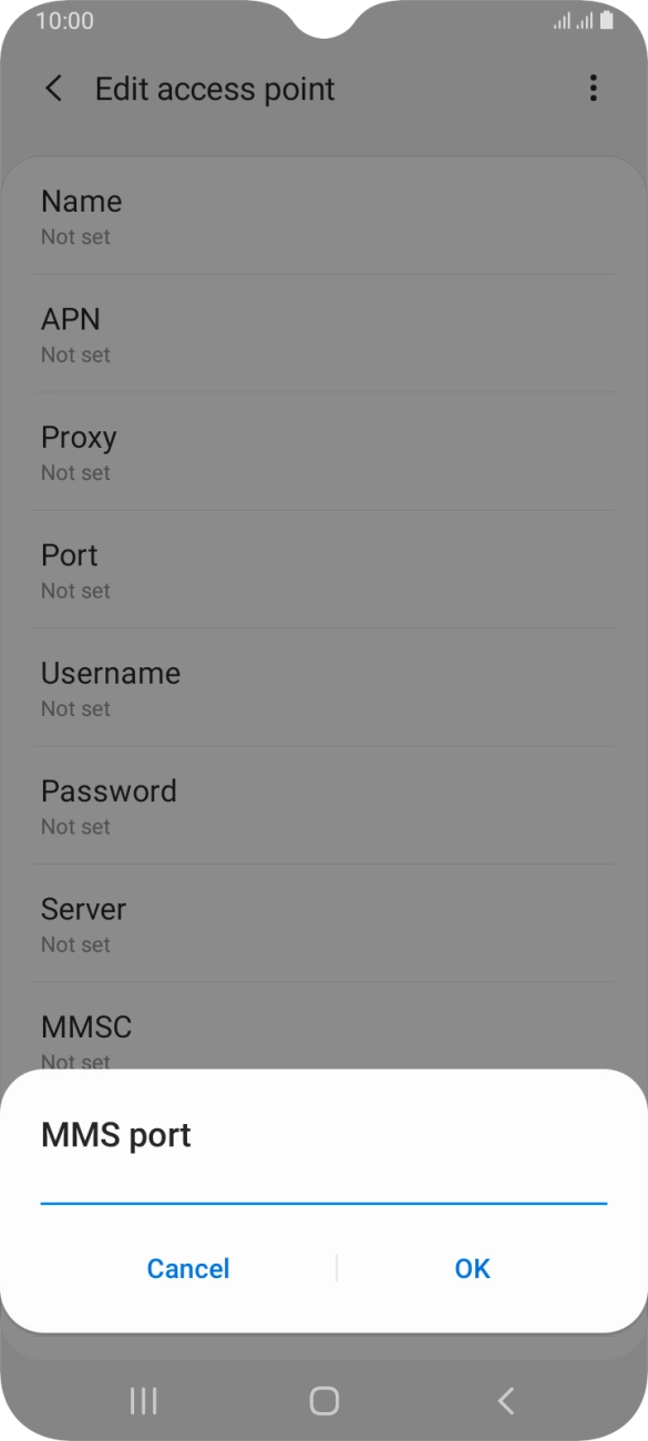 Key in 8080 and press OK.