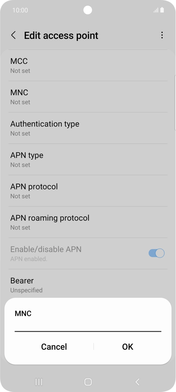 Key in 10 and press OK.