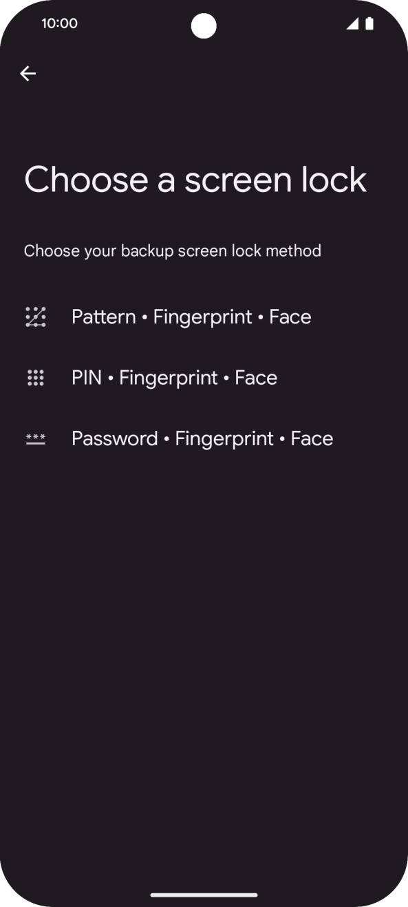 Press the required phone lock code and follow the instructions on the screen to create an additional phone lock code.
