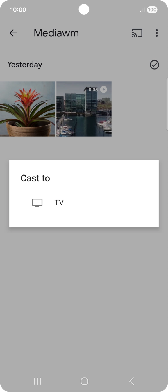 Press the required device.