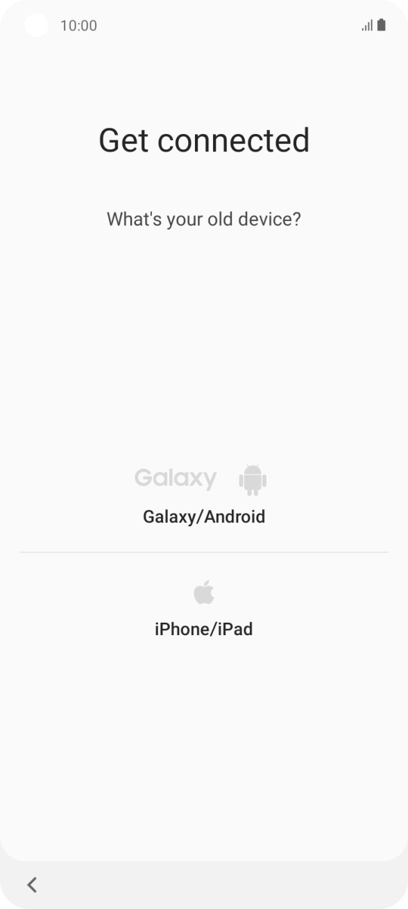 Press the required transfer method and follow the instructions on the screen to transfer the content from another phone.