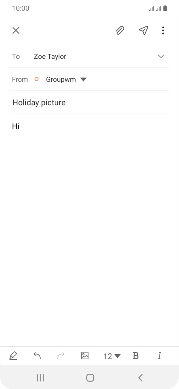 Press the attachment icon. Press the attachment icon.