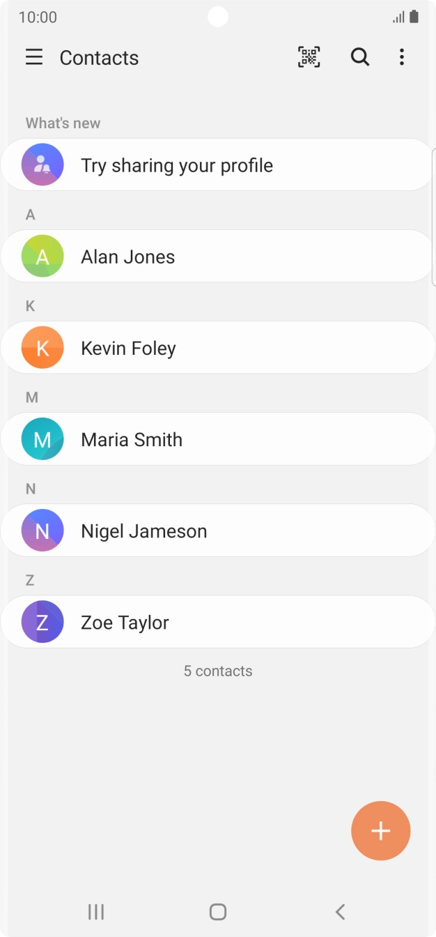 Press the new contact icon.