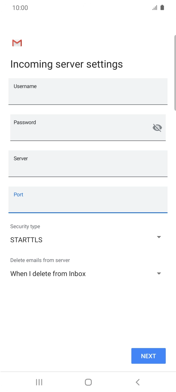 Press the drop down list below 'Security type'. Press the drop down list below 'Security type'.
