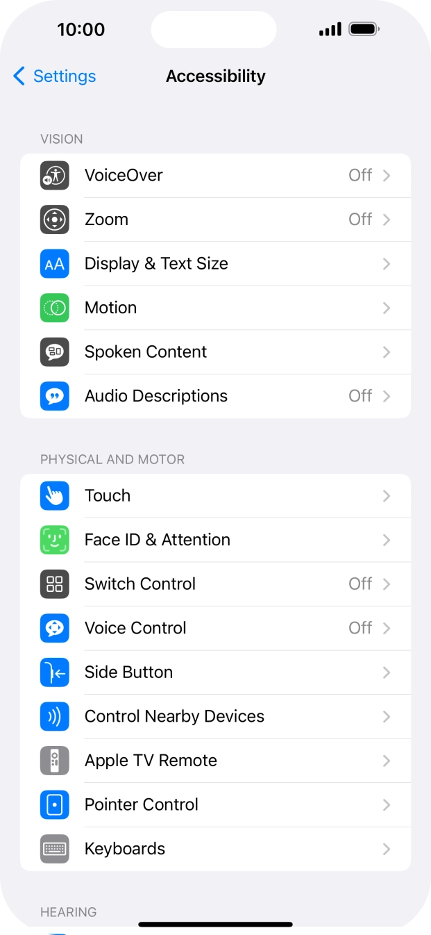 Press the required category below 'VISION' and follow the instructions on the screen to select the required settings. Press the required category below 'VISION' and follow the instructions on the screen to select the required settings.