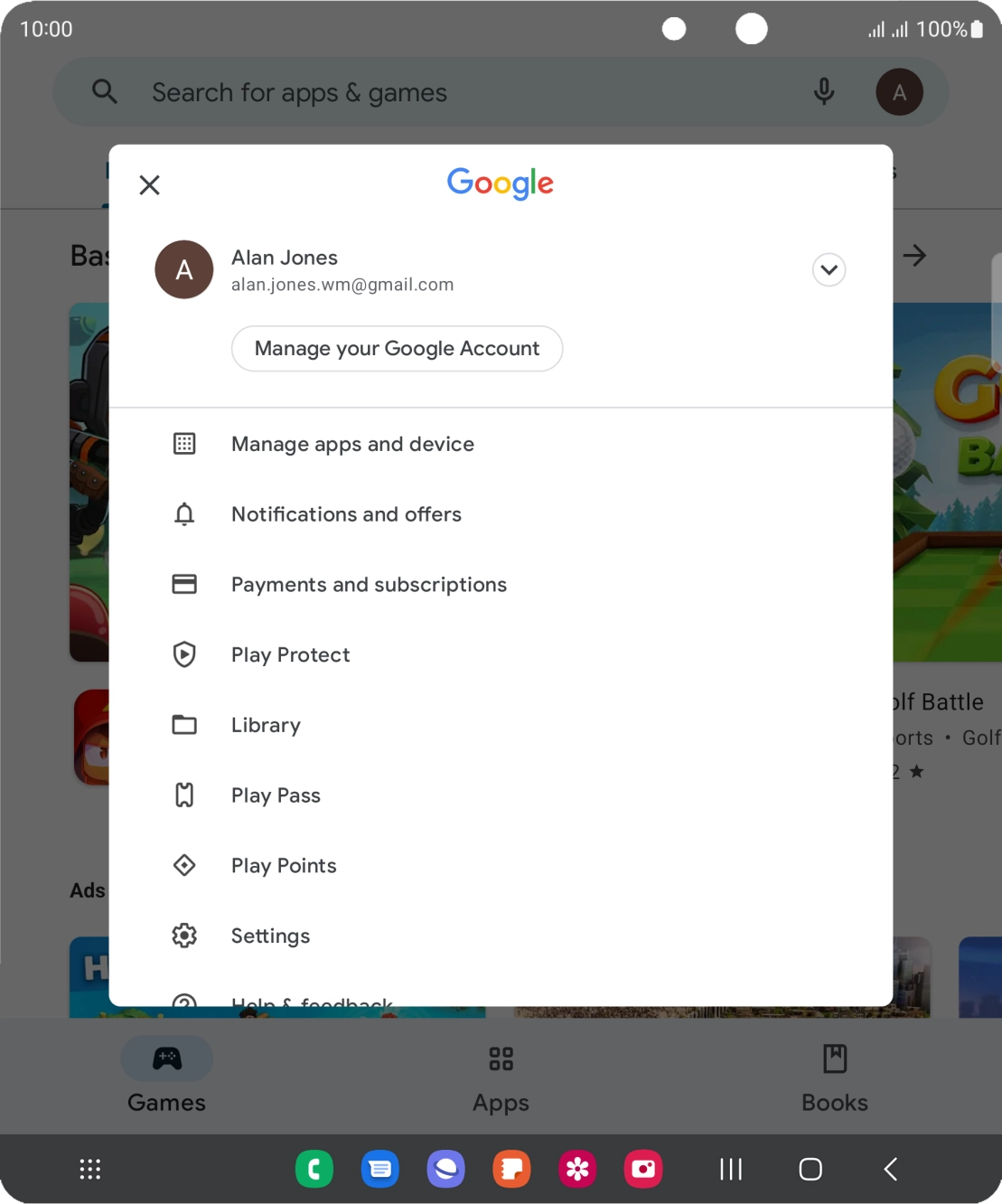 Press Manage apps and device.