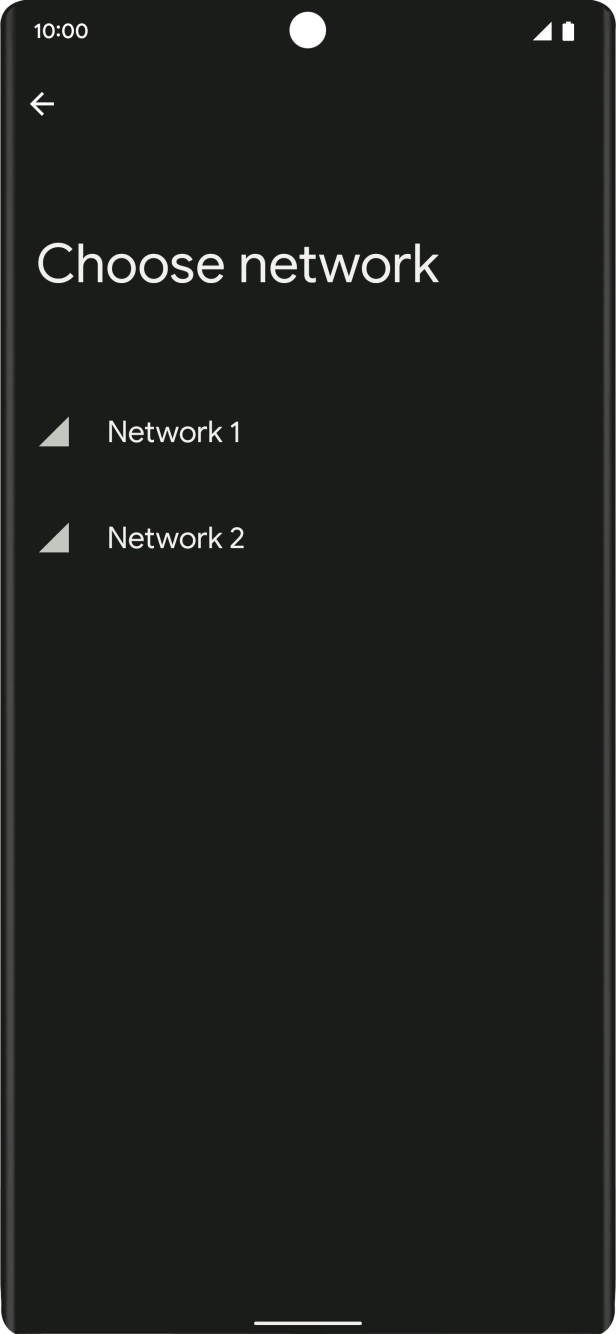 Press the required network. Press the required network.