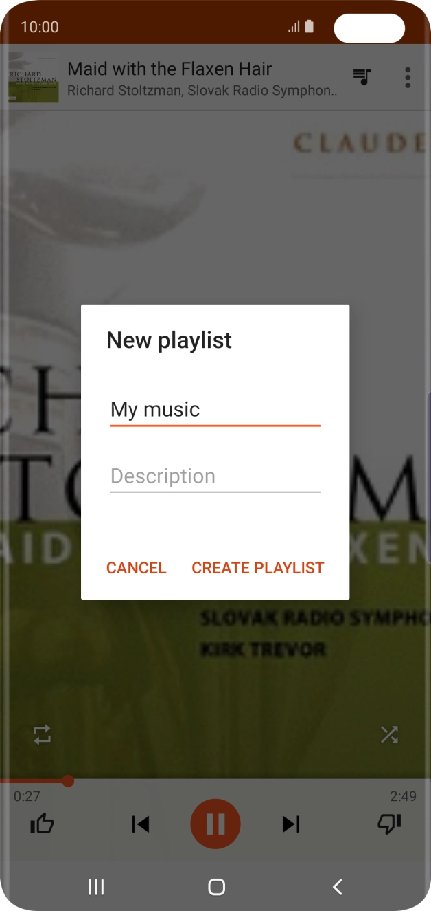 Key in a name for the playlist and press CREATE PLAYLIST.