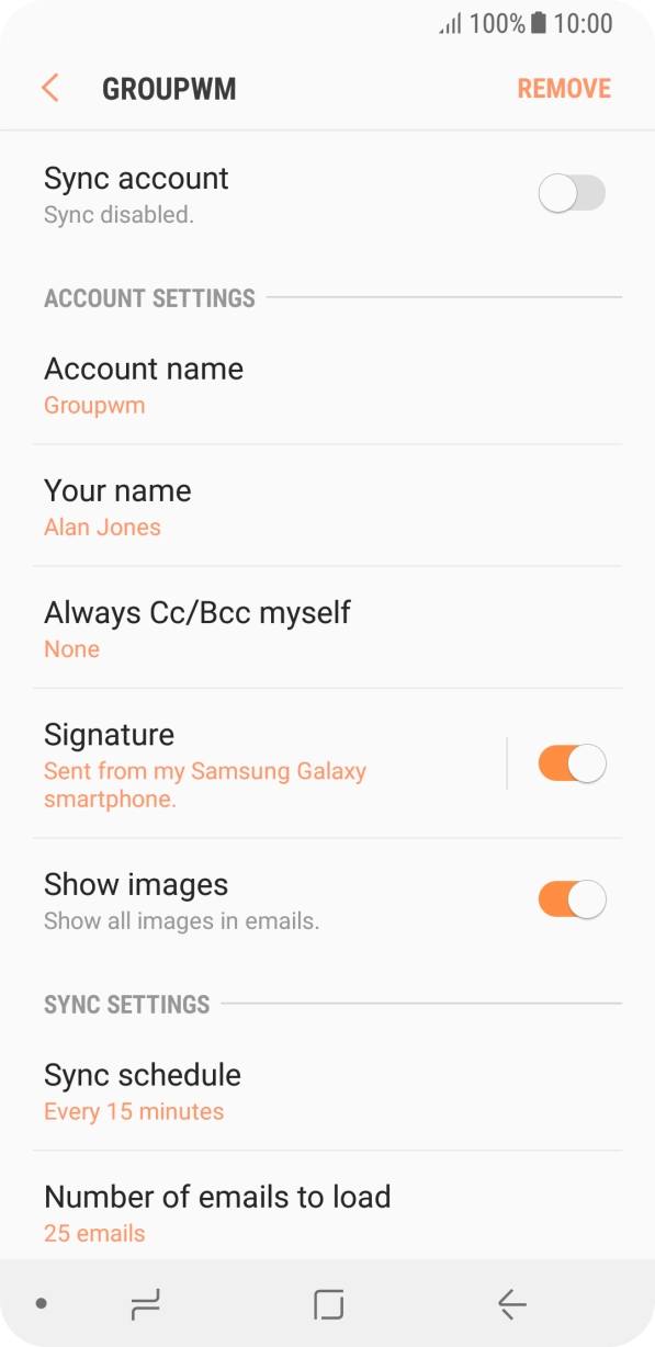 Press the indicator next to 'Sync account' to turn on the function.