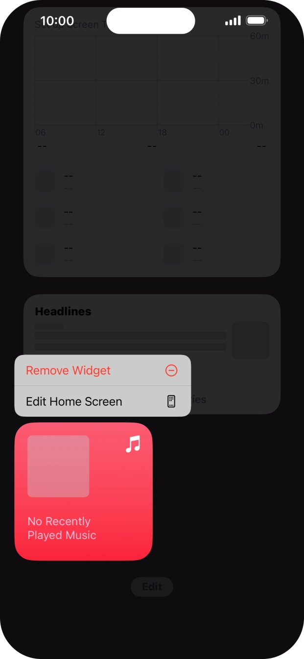 Press Remove Widget.
