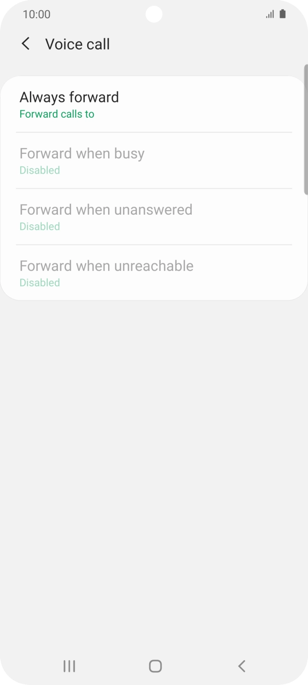 Press the required divert type.