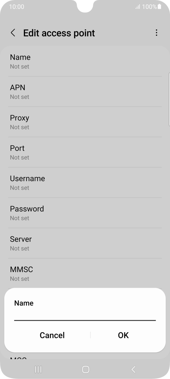 Key in O2 UK Internet and press OK. Key in O2 UK Internet and press OK.