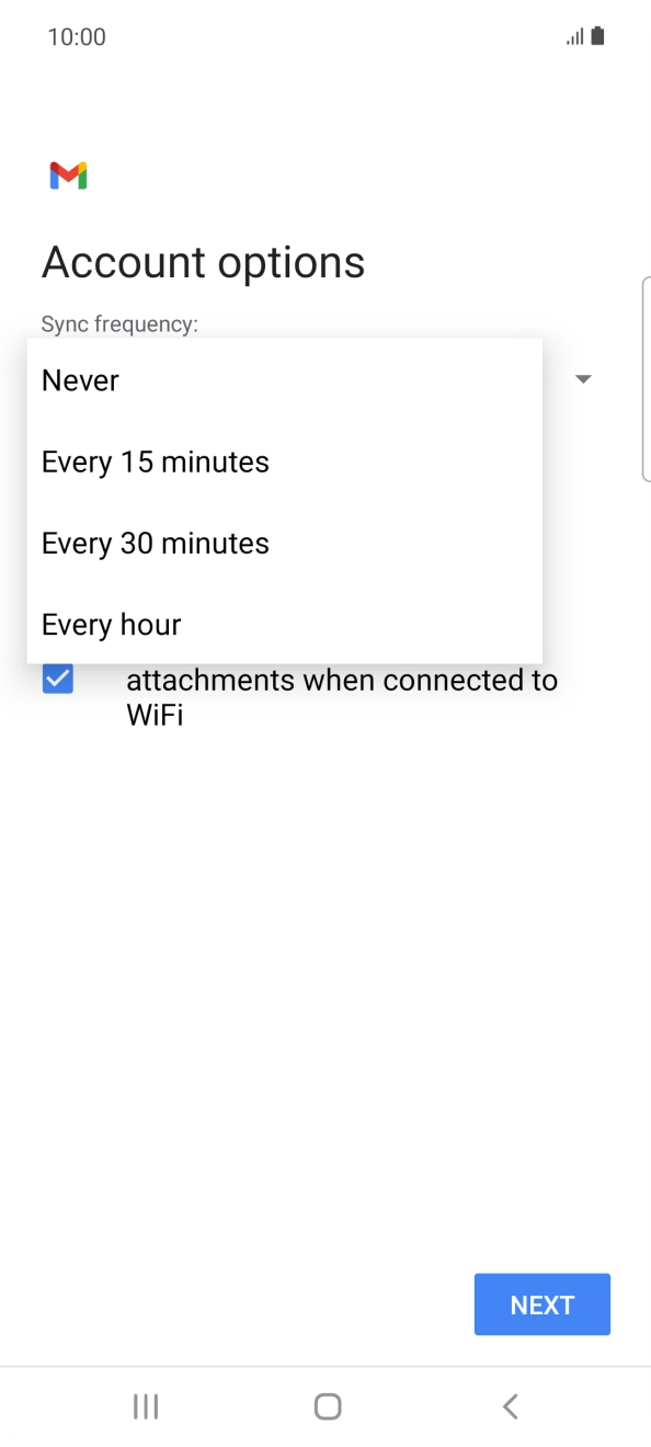 Press the required setting. Press the required setting.