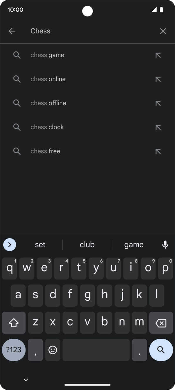 Key in the name or subject of the required app and press the search icon.