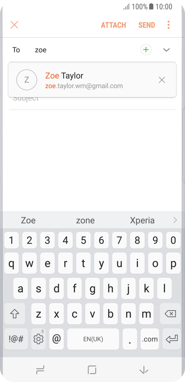 Press the required contact. Press the required contact.