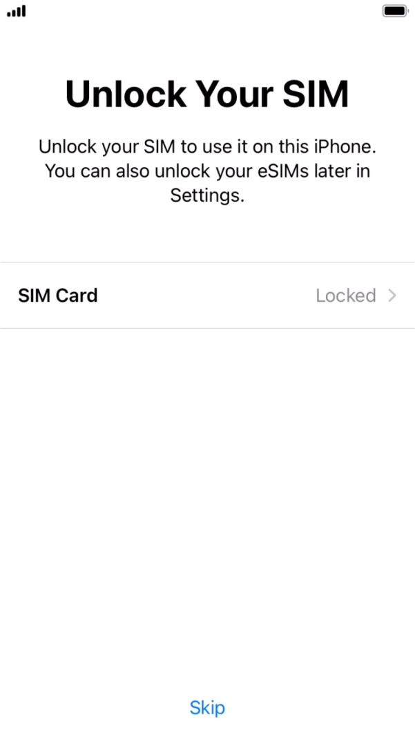 Press SIM Card.