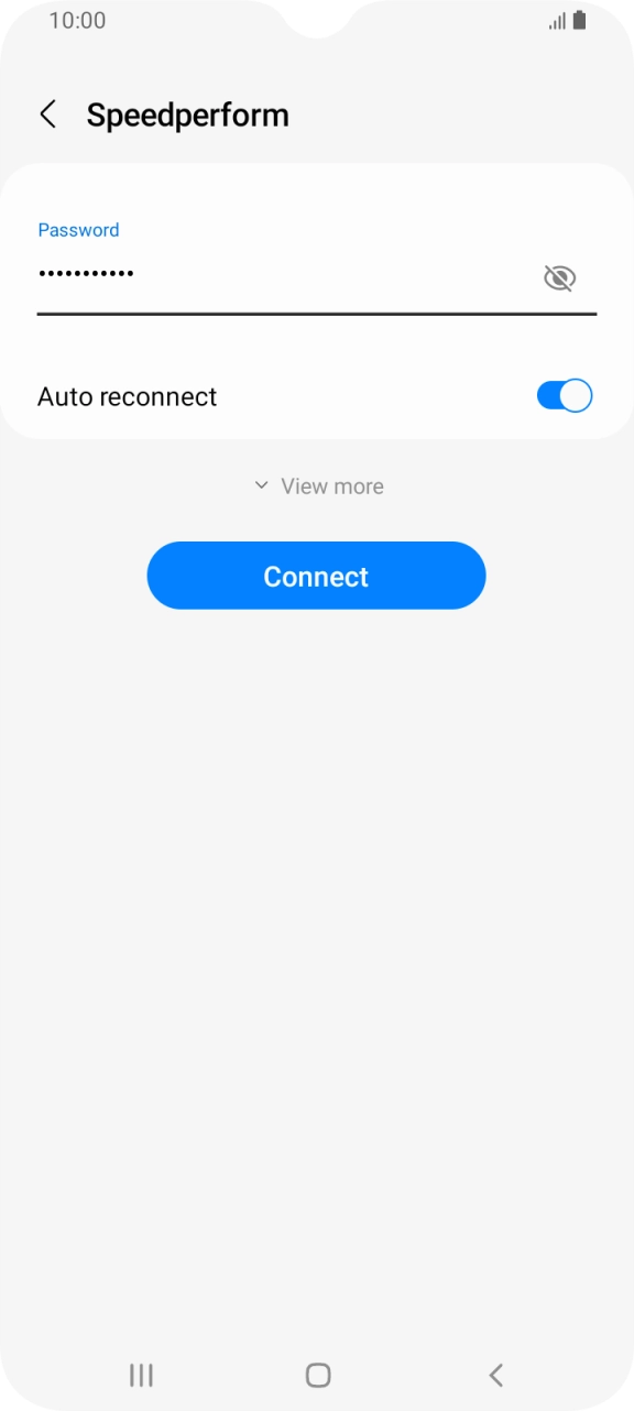 Key in the password for the WiFi network and press Connect.