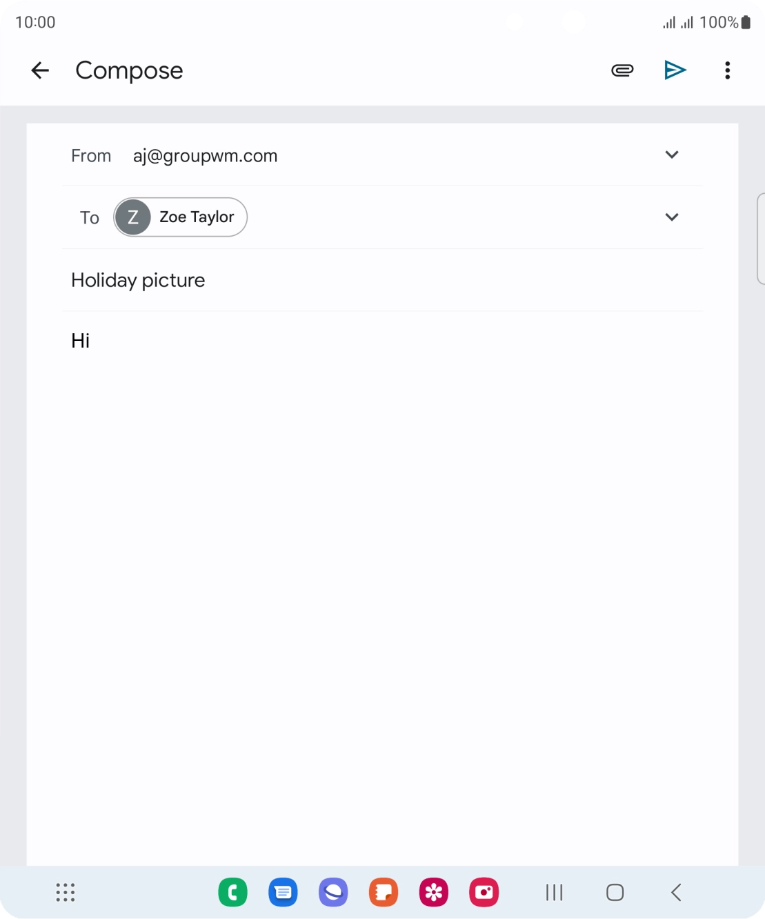 Press the attachment icon.