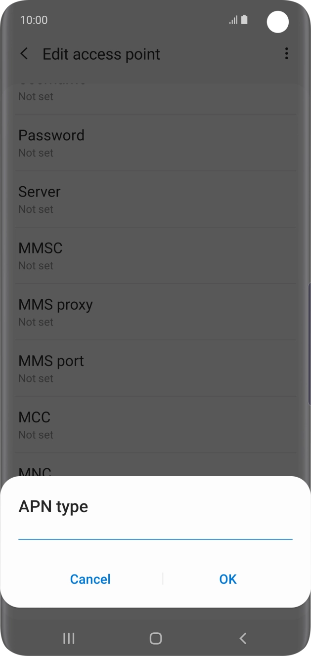 Key in default and press OK. Key in default and press OK.