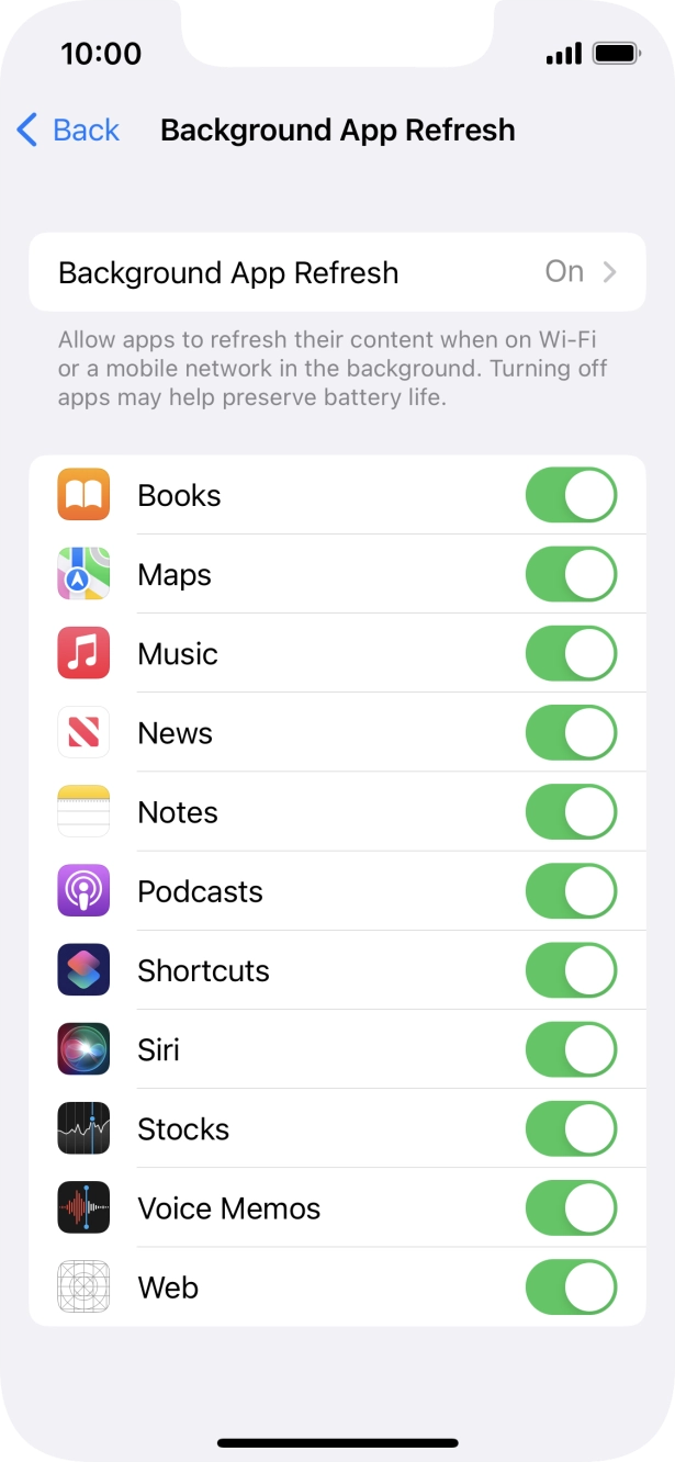 Press Background App Refresh. Press Background App Refresh.