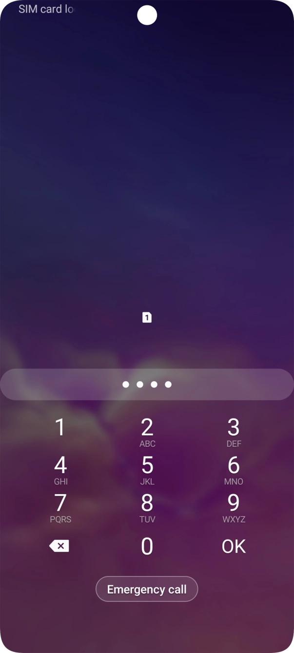 Key in your SIM PIN and press OK. The default SIM PIN is 0000.