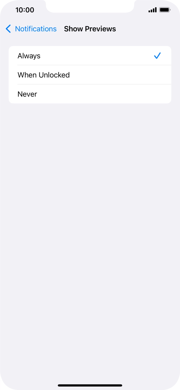 To select notification preview on the lock screen, press Always. To select notification preview on the lock screen, press Always.