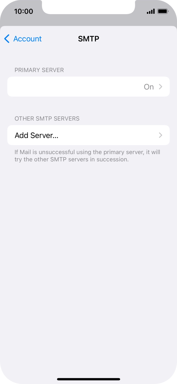 Press the field below 'PRIMARY SERVER'. Press the field below 'PRIMARY SERVER'.