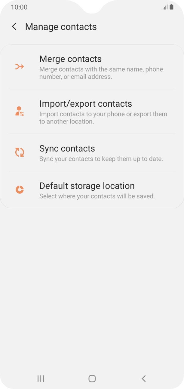 Press Import/export contacts.