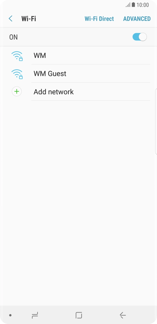 Press the required WiFi network.