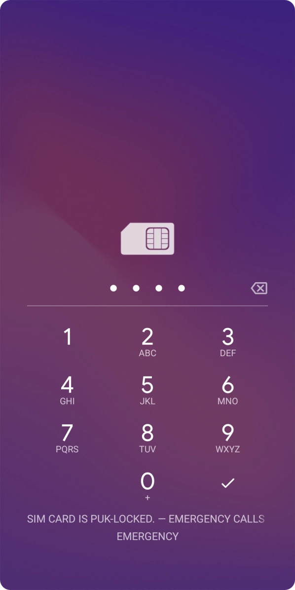 Key in your SIM PIN and press the confirm icon. The default SIM PIN is 0000.