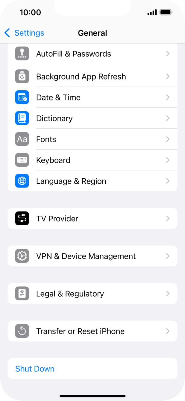 Press Transfer or Reset iPhone.