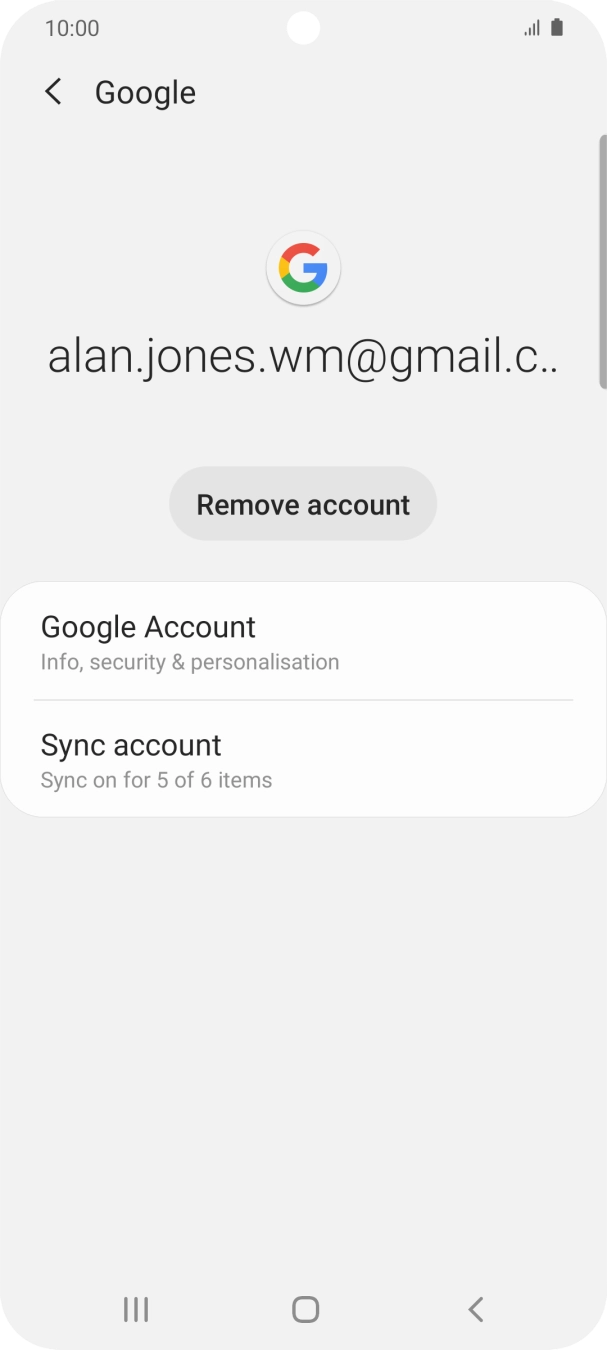 Press Sync account.