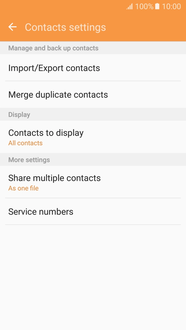 Press Import/Export contacts.
