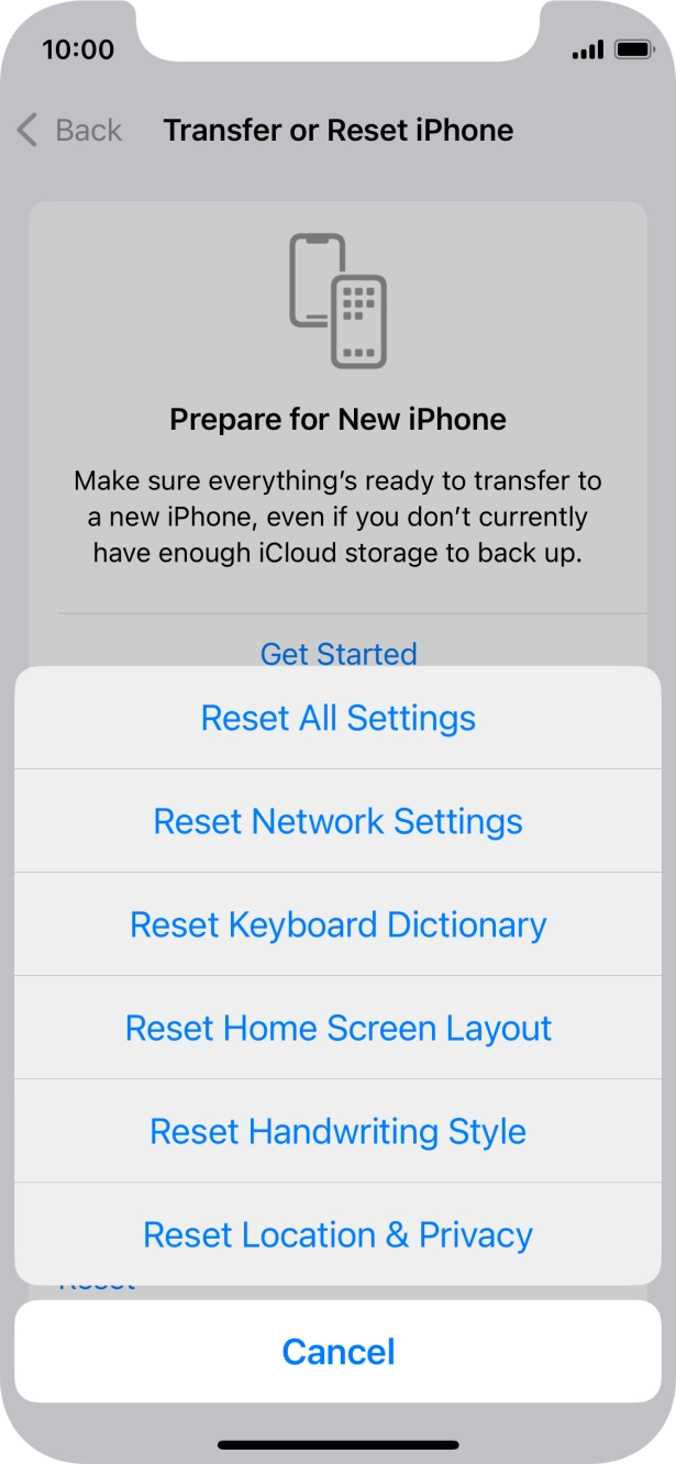 Press Reset All Settings.