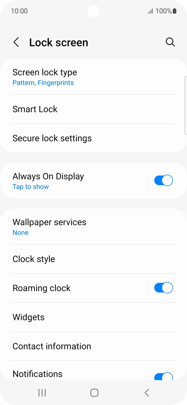 Press Screen lock type and key in the additional phone lock code you created earlier.