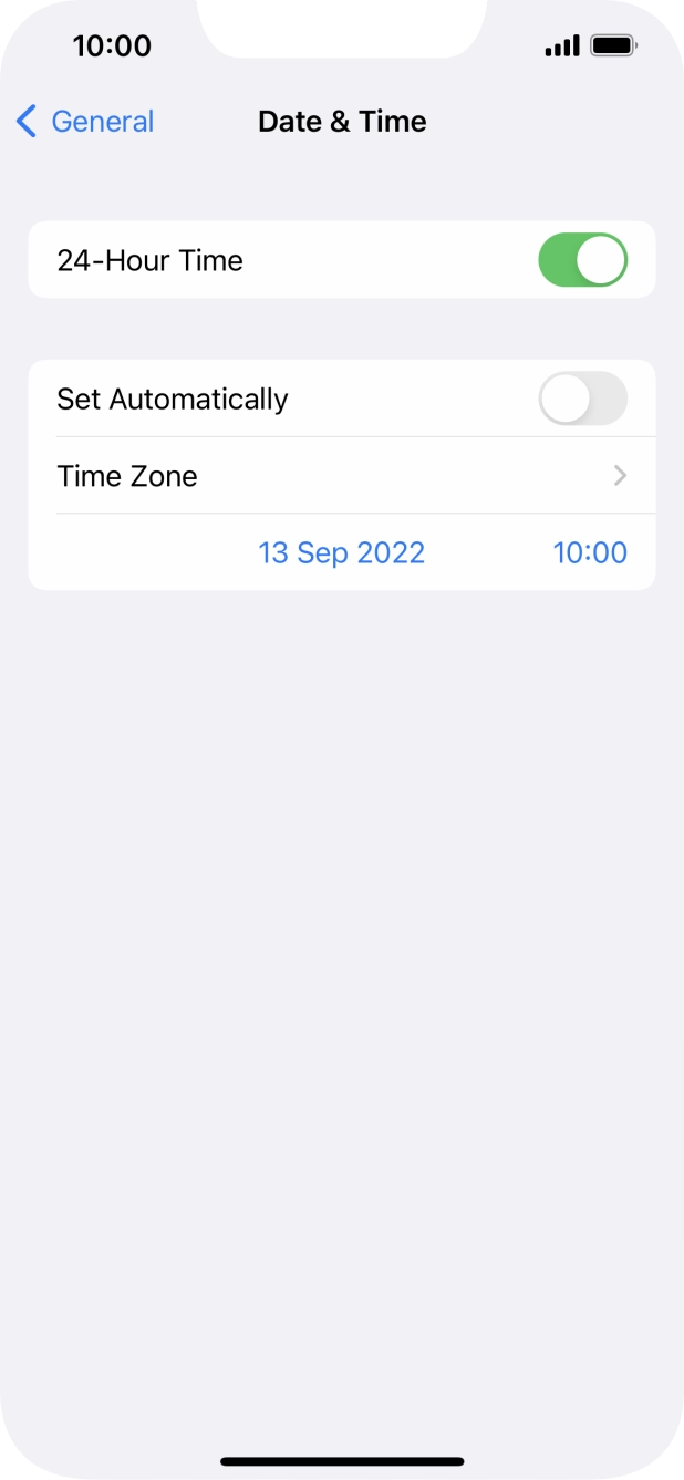 Press the indicator next to 'Set Automatically' to turn on the function.