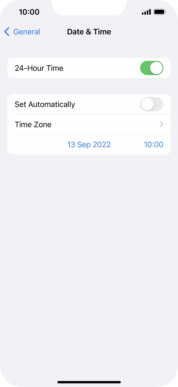 Press the indicator next to 'Set Automatically' to turn on the function.