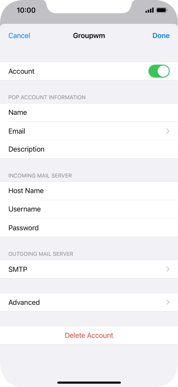 Press SMTP. Press SMTP.